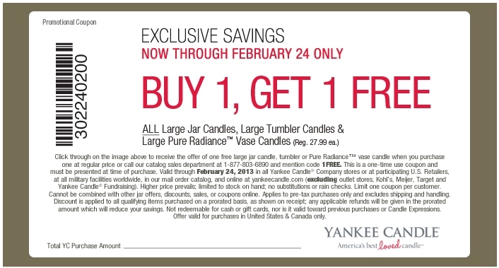 Yankee Candle Buy 2 Get 1 FREE Printable Coupon Expires February 24 