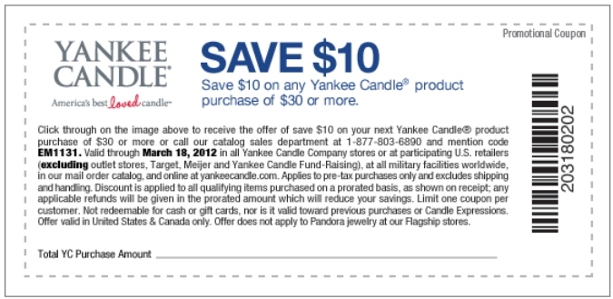 Yankee Candle Printable Coupon